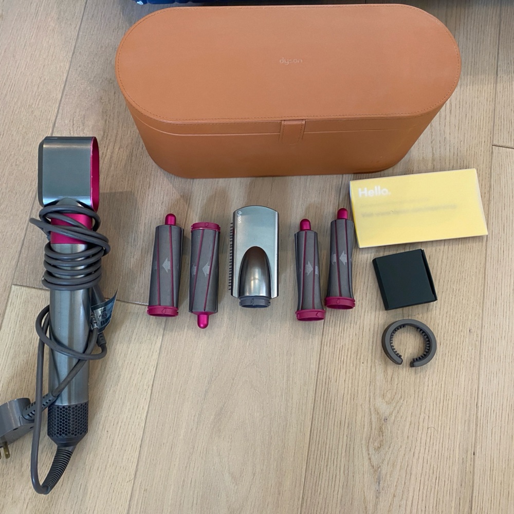 Dyson Airwrap Hair Tool Set with Pink and Gray Accents
